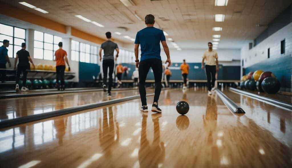 Bowling players go through warm-up exercises to prevent injuries before training